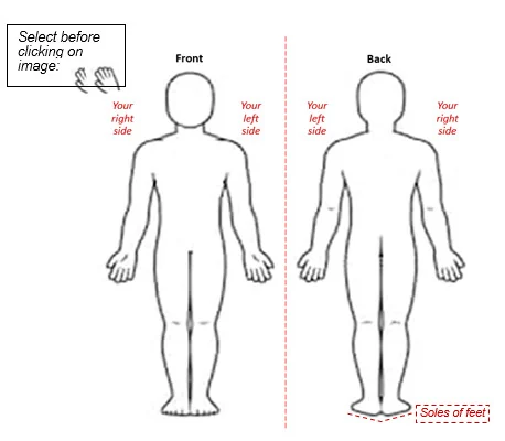 Clickable body map